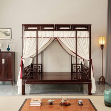 印度小叶紫檀架子床中式双人床明清拔步床婚床 现货【限时一口价】限量一件 框架结构